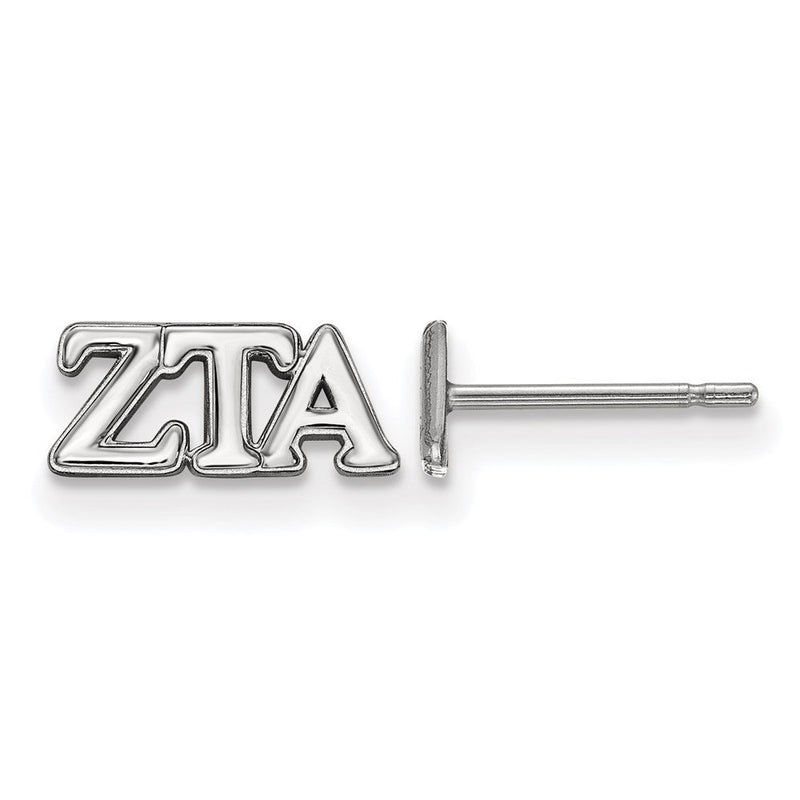 Sterlingsilber Rhodiniert Logoart Zeta Tau Alpha Sorority Greek Buchstaben Extra Klein Ohrstecker