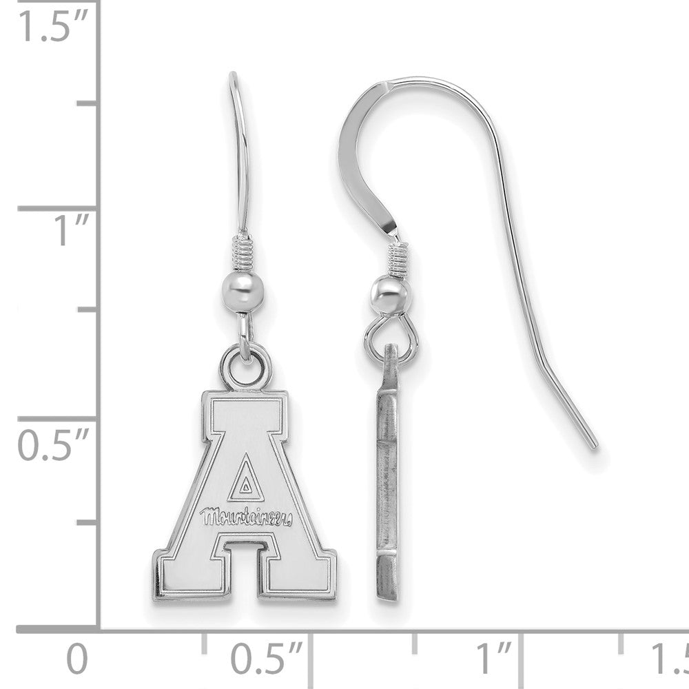 Sterlingsilber Rhodiniert Logoart Appalachian State University Klein Hängend Draht Ohrringe