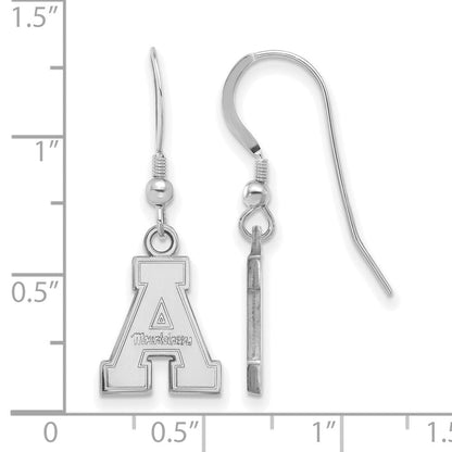 Sterlingsilber Rhodiniert Logoart Appalachian State University Klein Hängend Draht Ohrringe