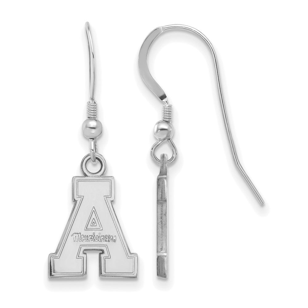 Sterlingsilber Rhodiniert Logoart Appalachian State University Klein Hängend Draht Ohrringe