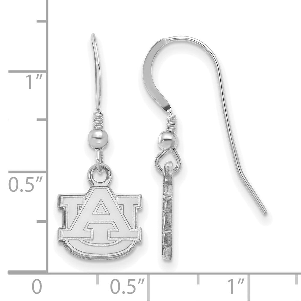 Sterlingsilber Rhodiniert Logoart Auburn University A U Extra Klein Hängend Draht Ohrringe