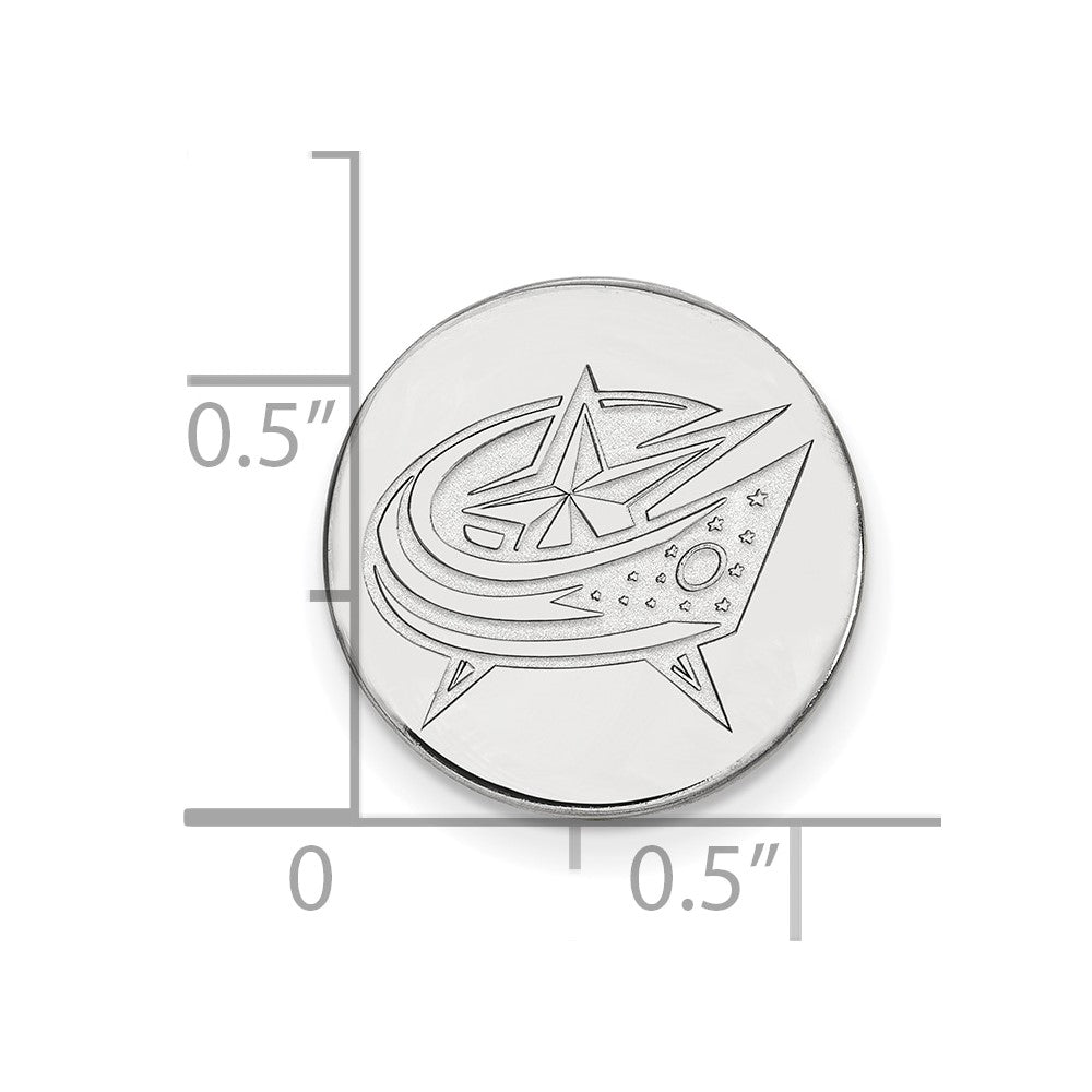 14K Weißgold Nhl Logoart Columbus Blau Jacken Anstecknadel