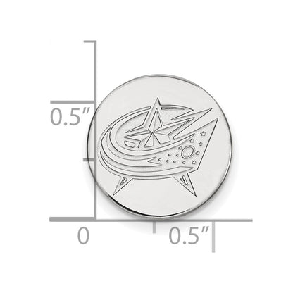 14K Weißgold Nhl Logoart Columbus Blau Jacken Anstecknadel