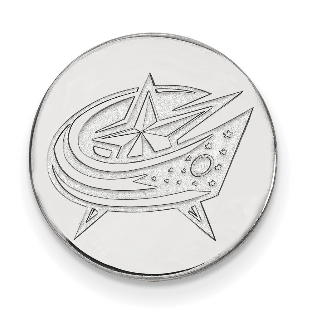 14K Weißgold Nhl Logoart Columbus Blau Jacken Anstecknadel