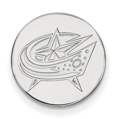 14K Weißgold Nhl Logoart Columbus Blau Jacken Anstecknadel