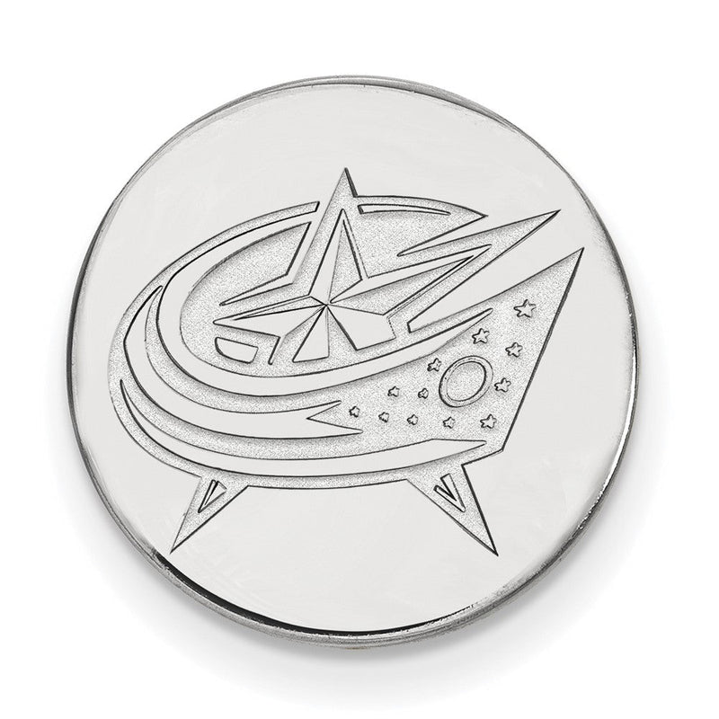 14K Weißgold Nhl Logoart Columbus Blau Jacken Anstecknadel