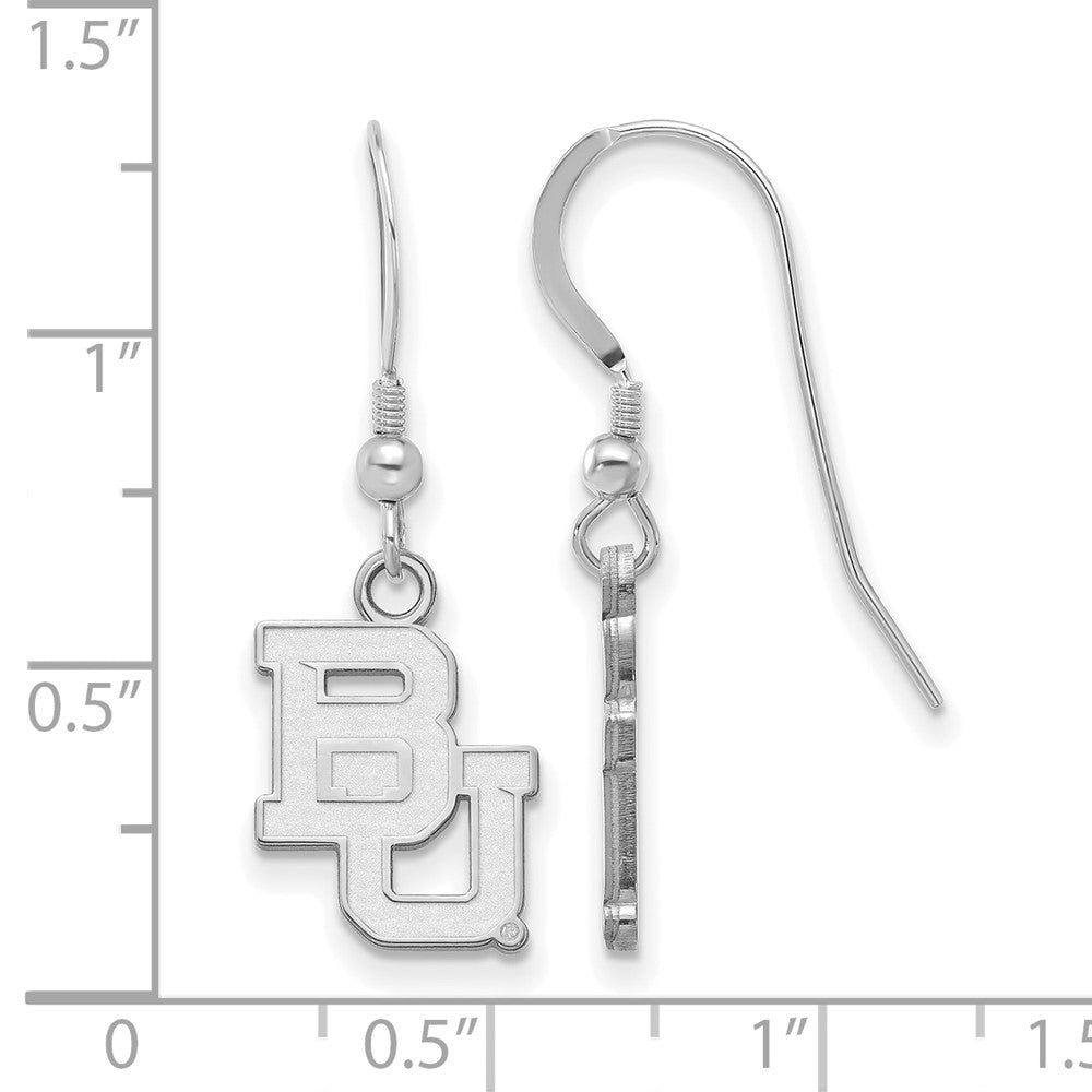 Sterlingsilber Rhodiniert Logoart Baylor University Bears Klein Hängend Draht Ohrringe