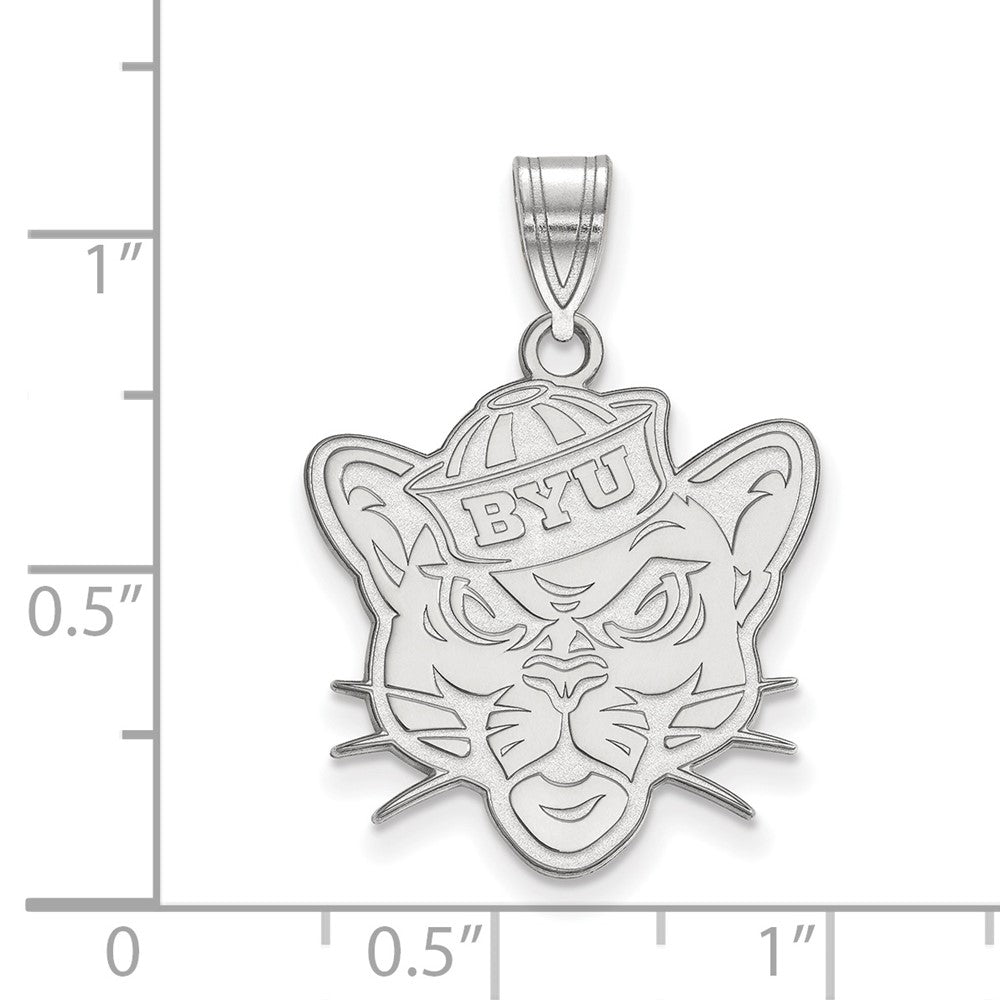 10K Weißgold Logoart Brigham Young University Cougar Groß Anhänger
