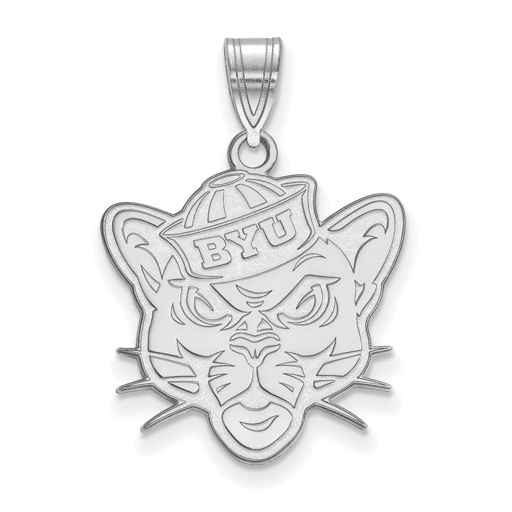Sterlingsilber Rhodiniert Logoart Brigham Young University Cougar Groß Anhänger