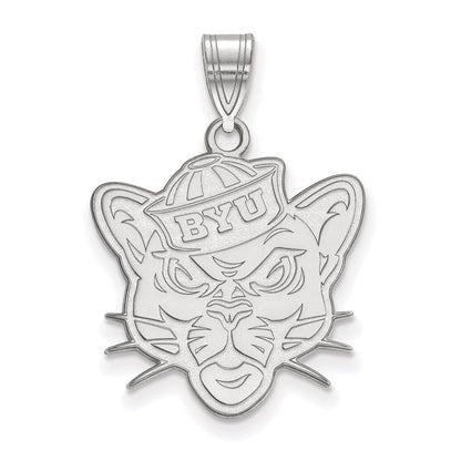 Sterlingsilber Rhodiniert Logoart Brigham Young University Cougar Groß Anhänger
