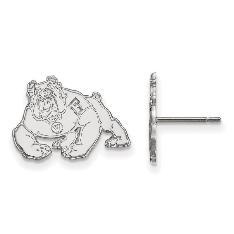 Sterlingsilber Rhodiniert Logoart California State University Fresno Bulldog Klein Ohrstecker