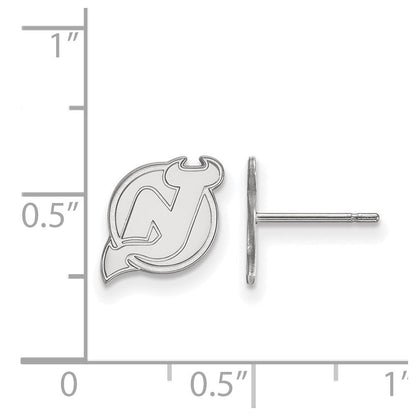 Sterlingsilber Rhodiniert Nhl Logoart New Trikot Devils Extra Klein Ohrstecker