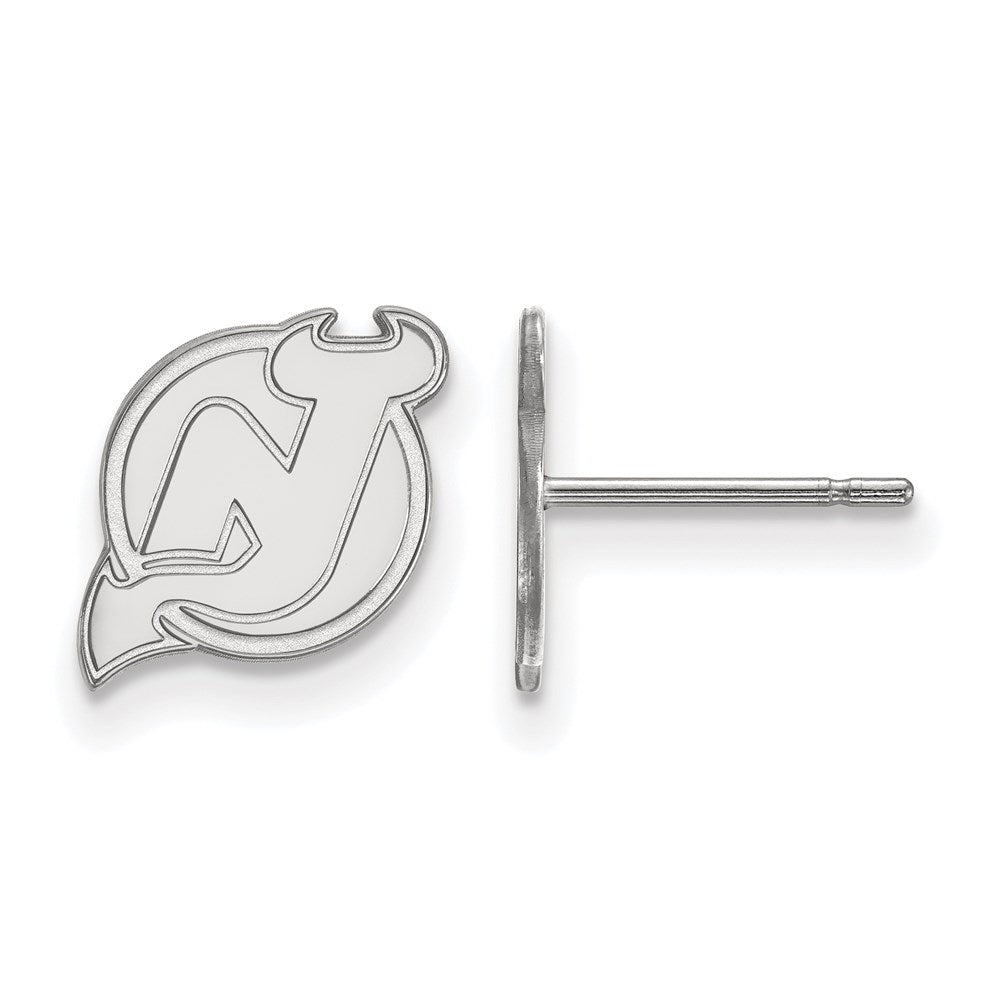 Sterlingsilber Rhodiniert Nhl Logoart New Trikot Devils Extra Klein Ohrstecker