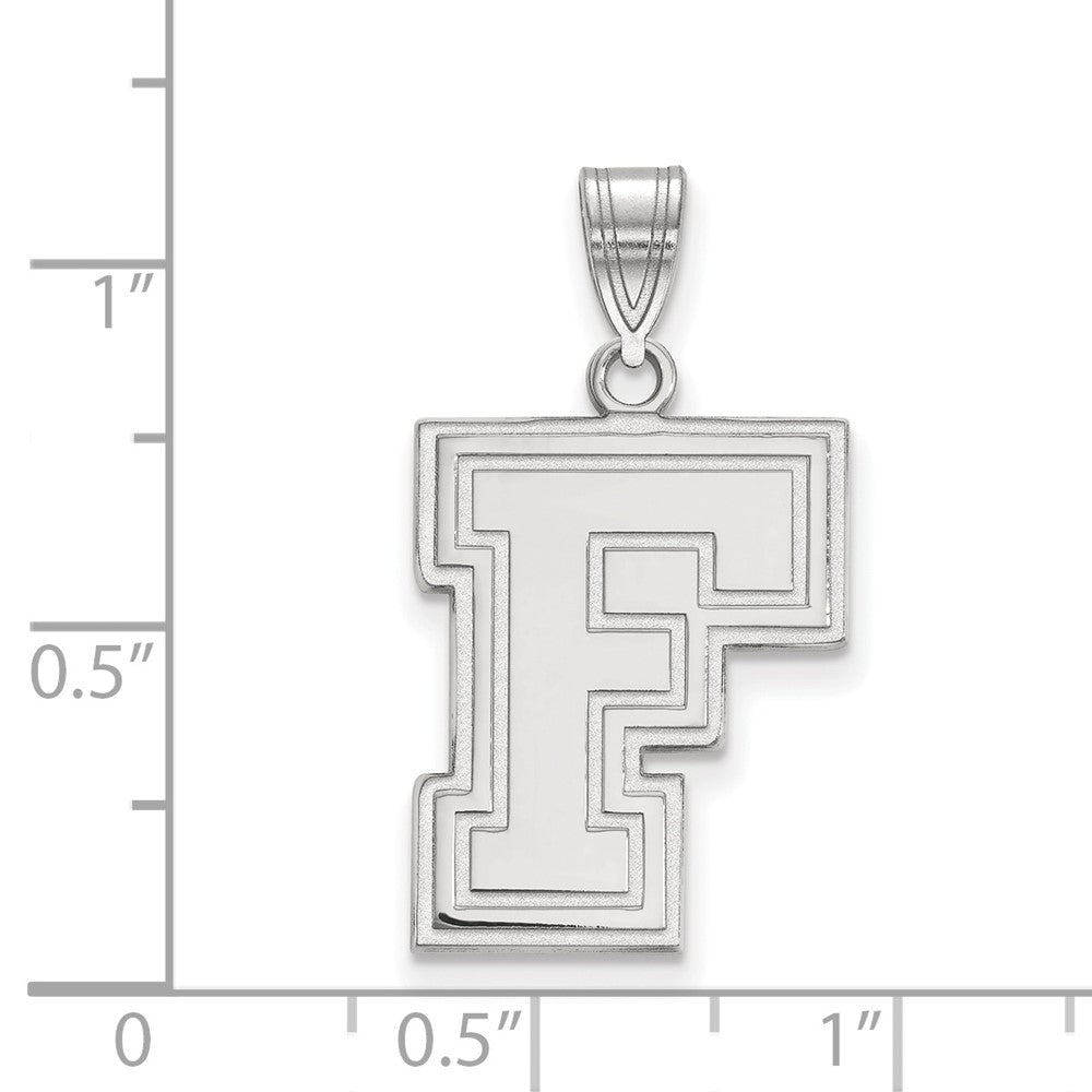 10K Weißgold Logoart Fordham University Buchstabe F Groß Anhänger