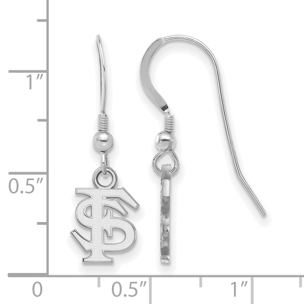 Sterlingsilber Rhodiniert Logoart Florida State University F S Extra Klein Hängend Draht Ohrringe