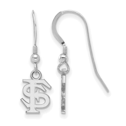 Sterlingsilber Rhodiniert Logoart Florida State University F S Extra Klein Hängend Draht Ohrringe