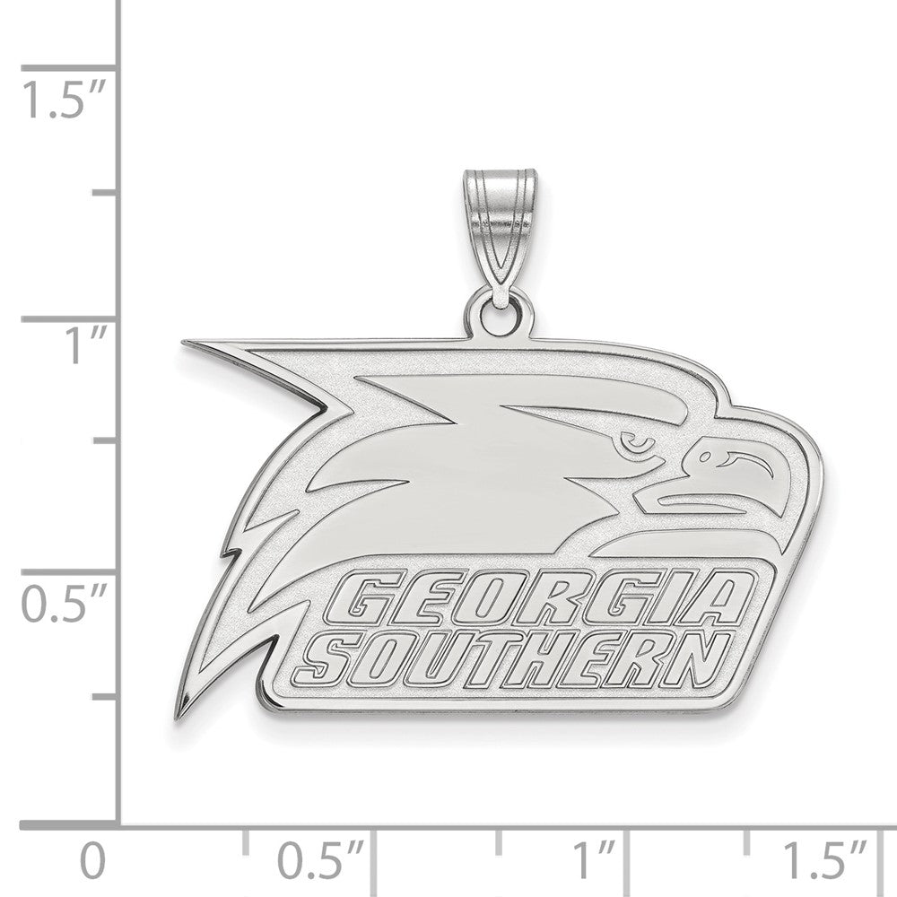 10K Weißgold Logoart Georgia Southern University Adler Groß Anhänger