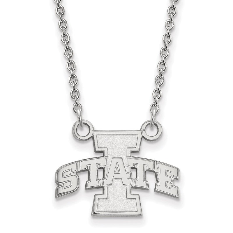 10K Weißgold Logoart Iowa State University Klein Anhänger 18 Zoll Halskette