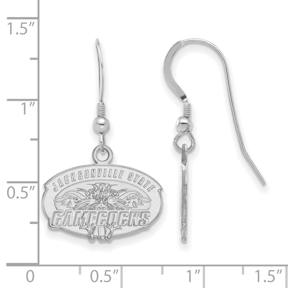 Sterlingsilber Rhodiniert Logoart Jacksonville State University Klein Hängend Draht Ohrringe
