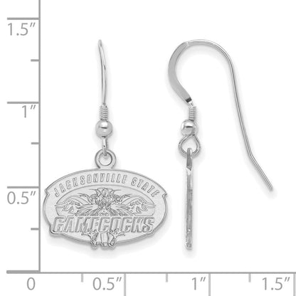 Sterlingsilber Rhodiniert Logoart Jacksonville State University Klein Hängend Draht Ohrringe