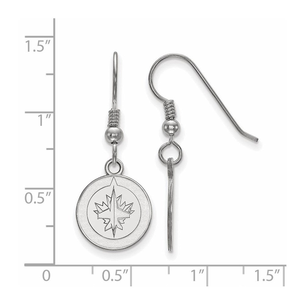 Sterlingsilber Rhodiniert Nhl Logoart Winnipeg Jets Klein Ohrhänger