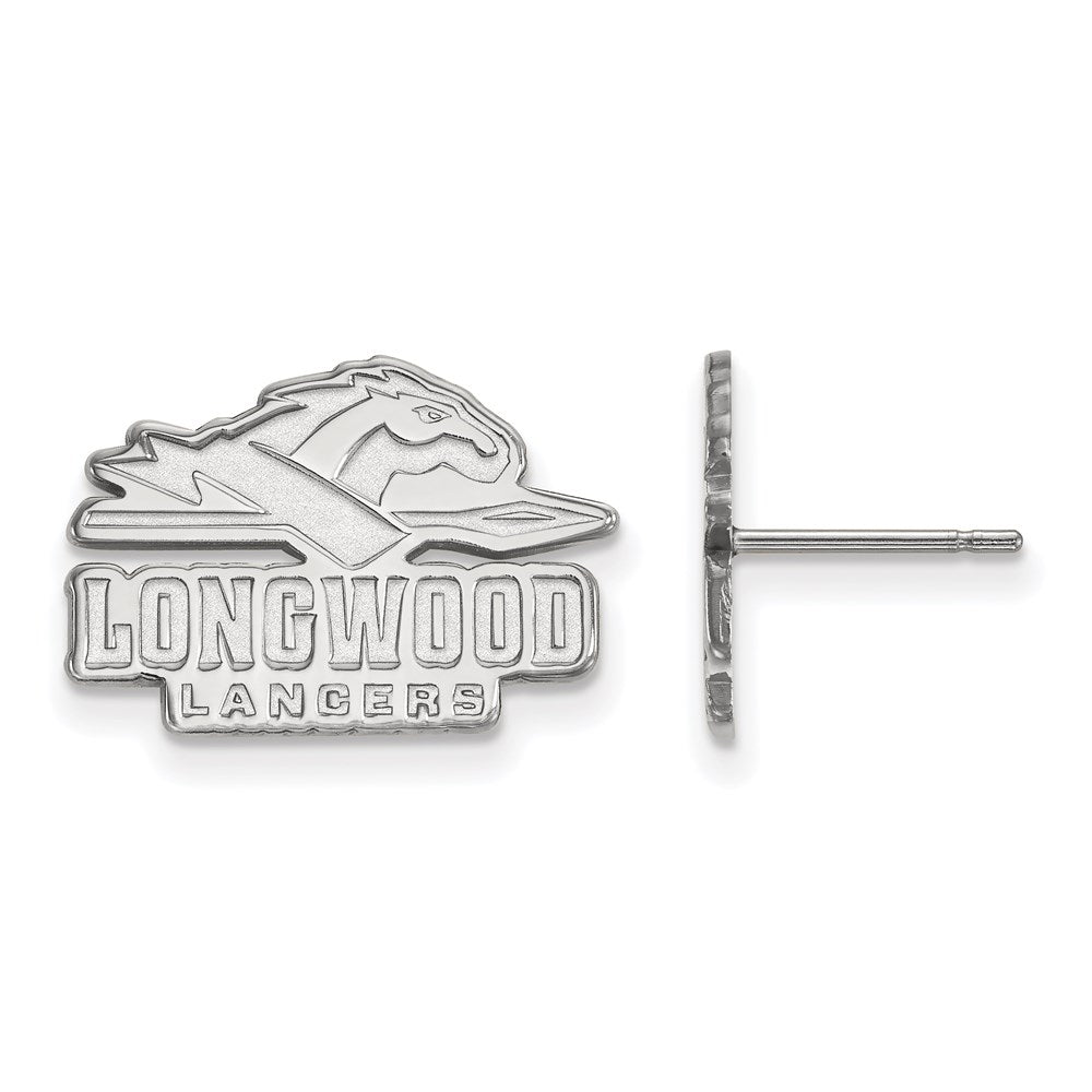 10K Weißgold Logoart Longwood University Lancers Klein Ohrstecker