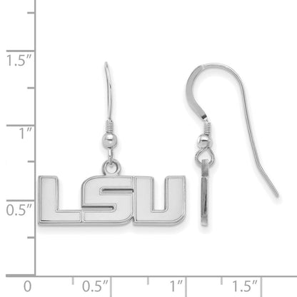 Sterlingsilber Rhodiniert Logoart Louisiana State University L S U Klein Hängend Draht Ohrringe