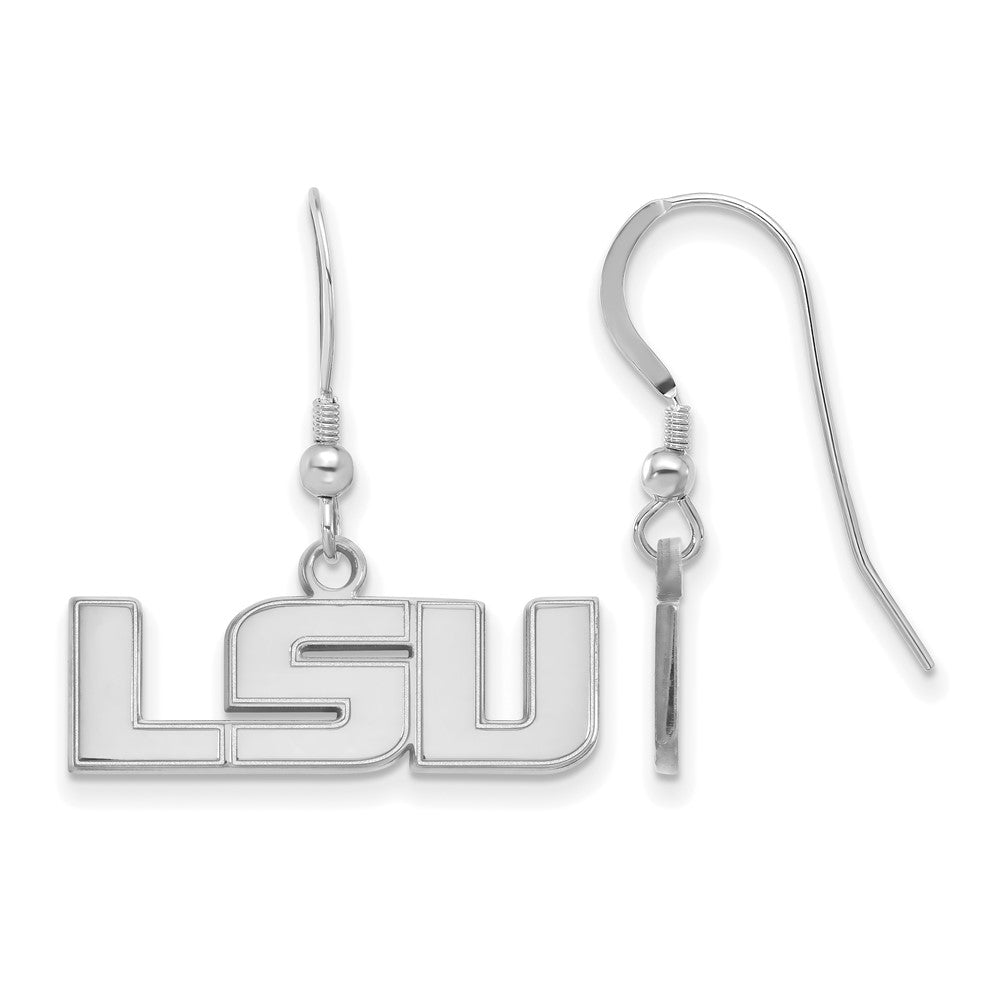 Sterlingsilber Rhodiniert Logoart Louisiana State University L S U Klein Hängend Draht Ohrringe