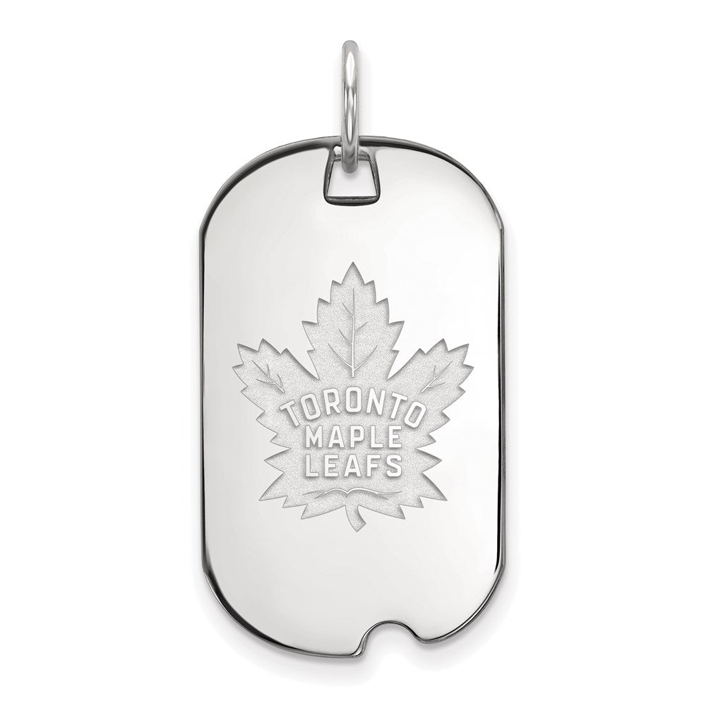 Sterlingsilber Rhodiniert Nhl Logoart Toronto Maple Leafs Klein Erkennungsmarke Anhänger