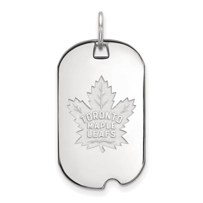 Sterlingsilber Rhodiniert Nhl Logoart Toronto Maple Leafs Klein Erkennungsmarke Anhänger