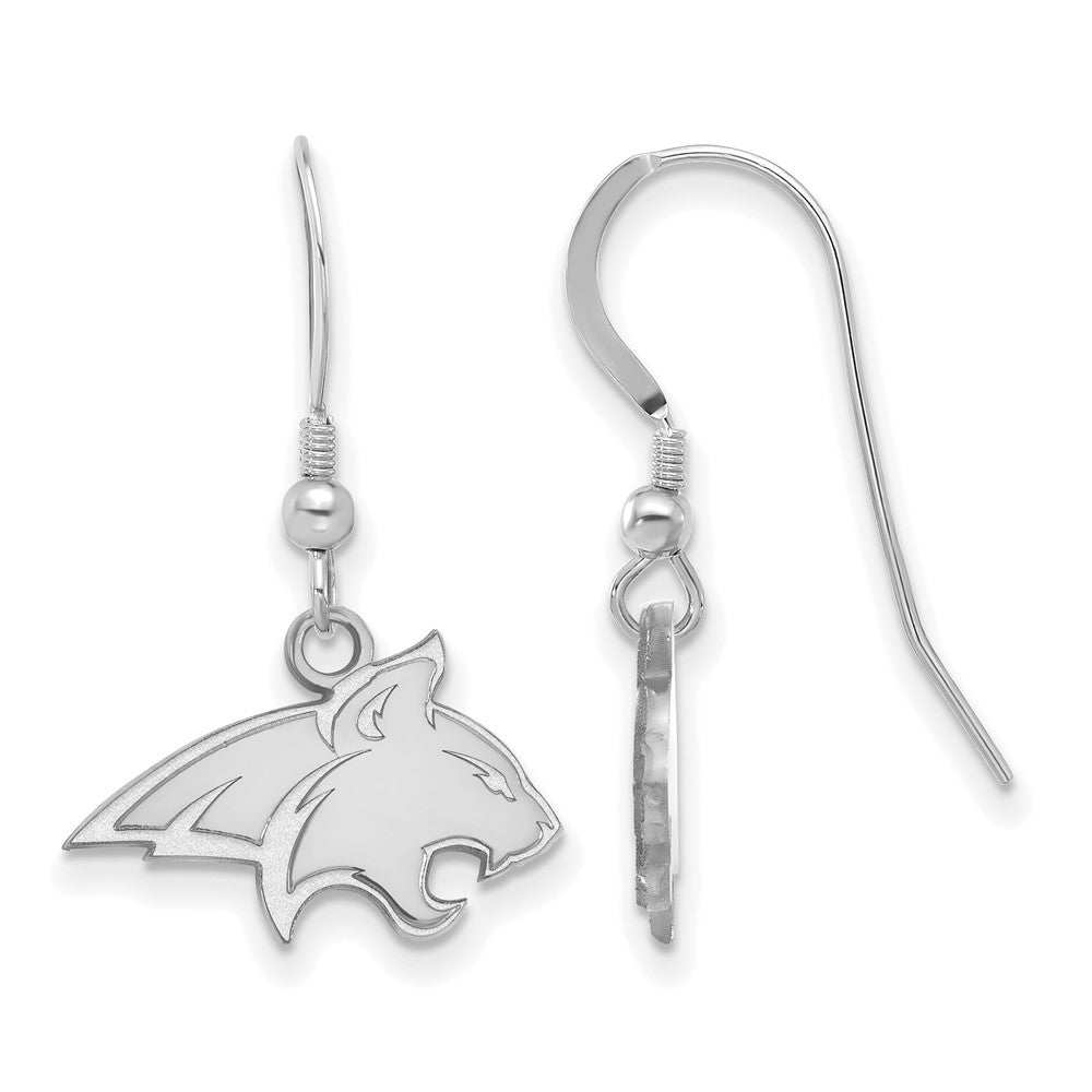 Sterlingsilber Rhodiniert Logoart Montana State University Bobcat Klein Hängend Draht Ohrringe