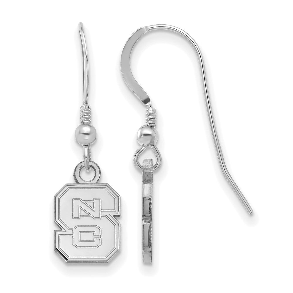 Sterlingsilber Rhodiniert Logoart North Carolina State University N C S Extra Klein Hängend Draht Ohrringe