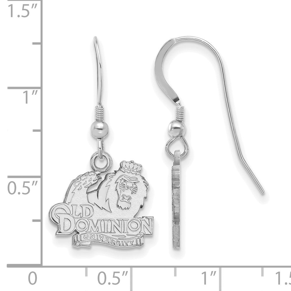 Sterlingsilber Rhodiniert Logoart Old Dominion University Klein Hängend Draht Ohrringe