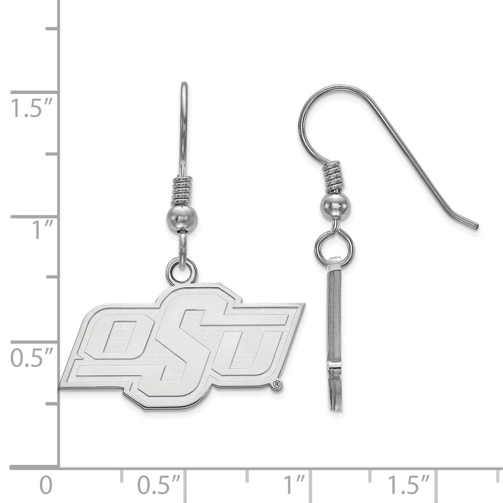 Sterlingsilber Rhodiniert Logoart Oklahoma State University O S U Klein Hängend Draht Ohrringe
