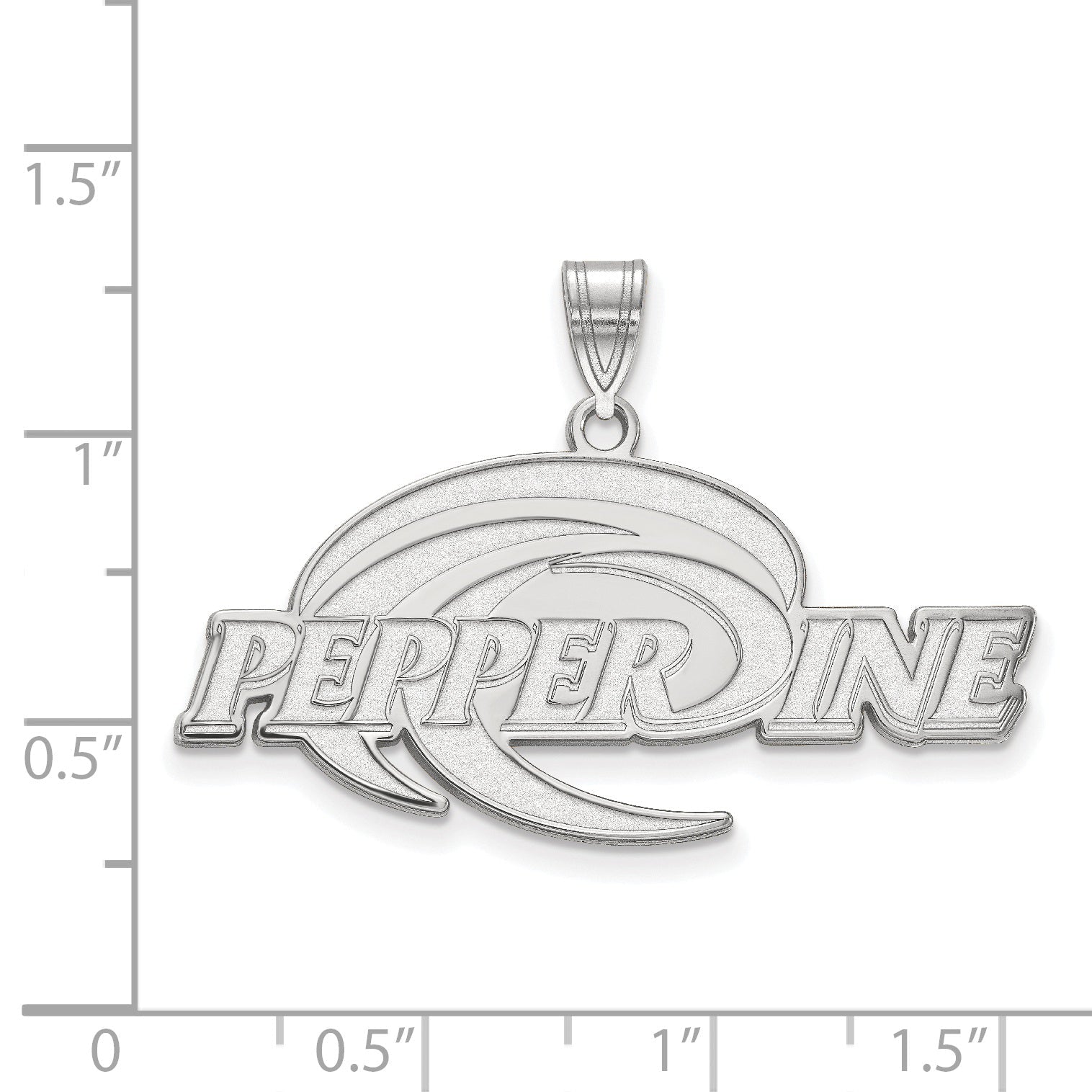 10K Weißgold Logoart Pepperdine University Extra Groß Anhänger
