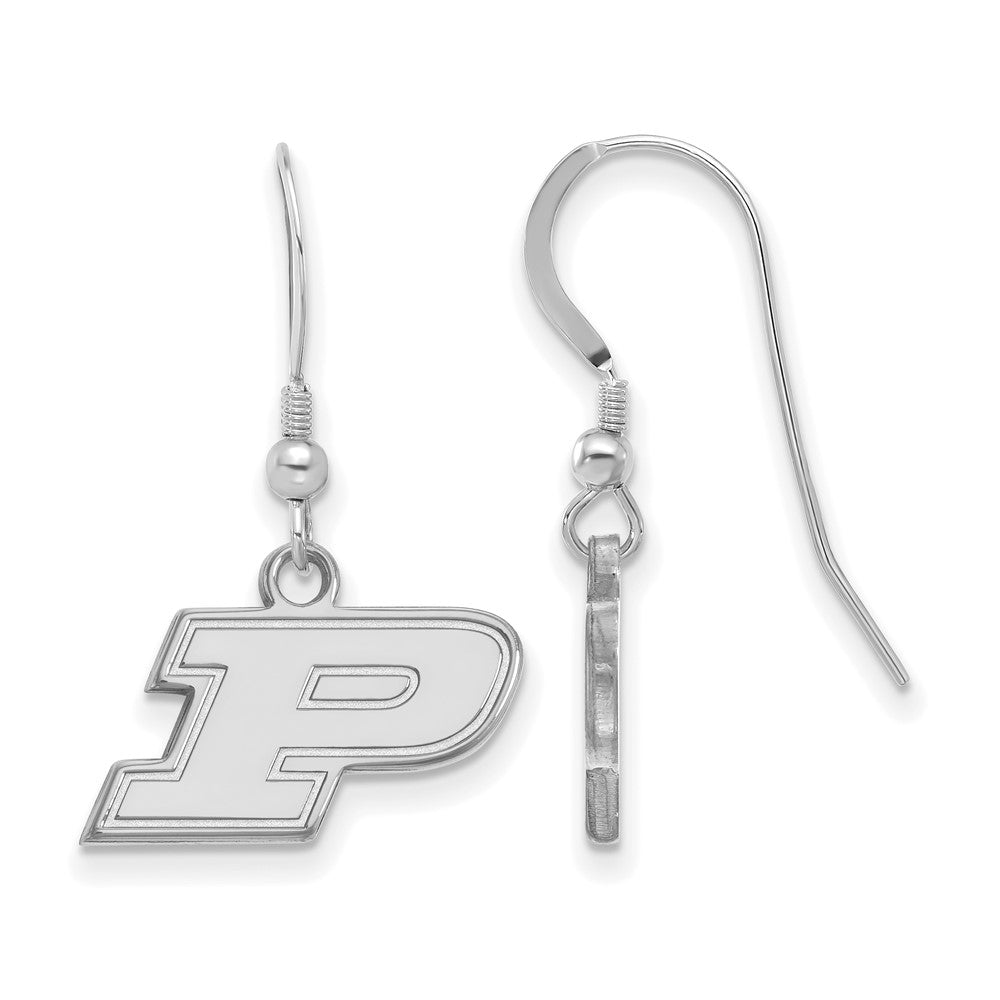 Sterlingsilber Rhodiniert Logoart Purdue University Buchstabe P Extra Klein Hängend Draht Ohrringe