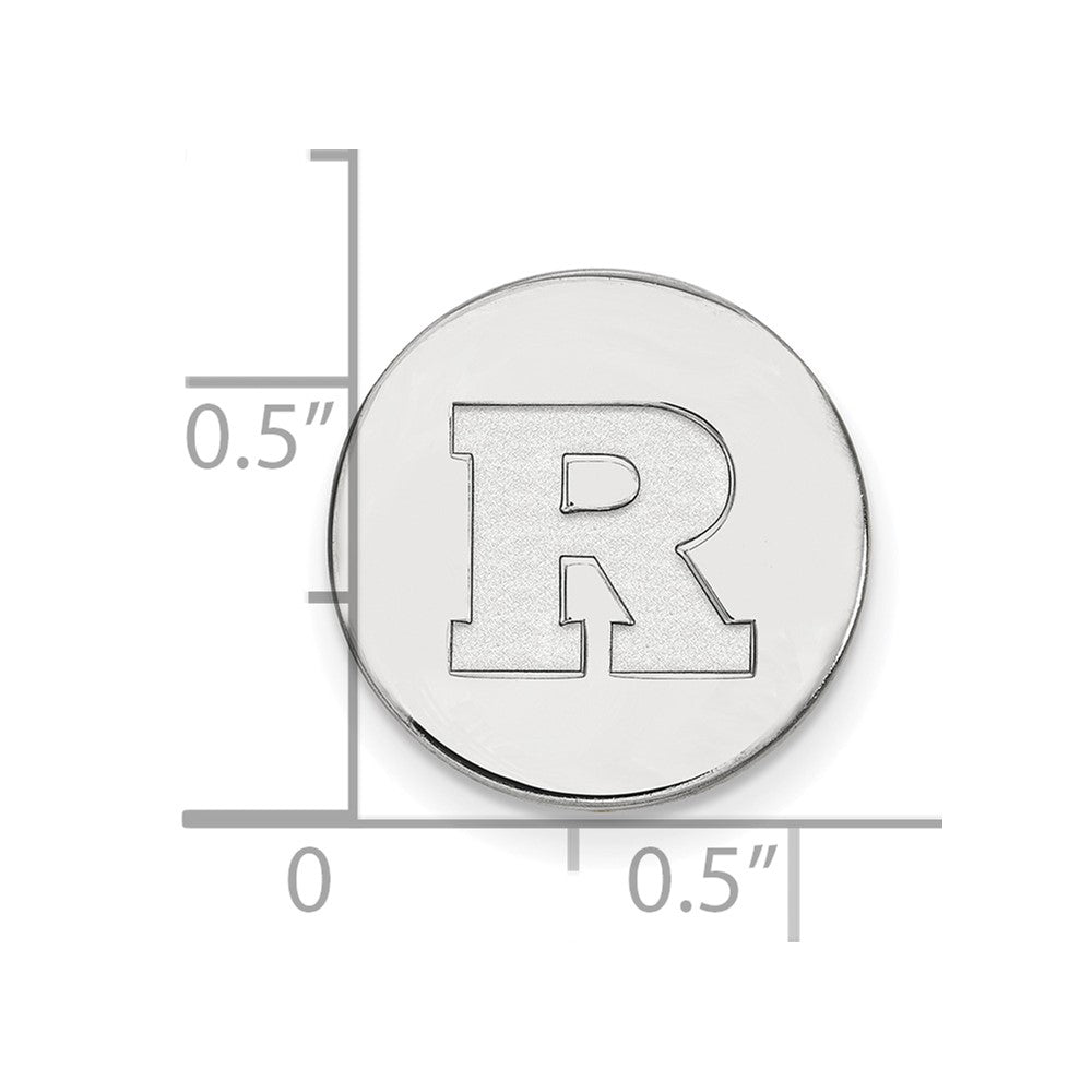 14K Weißgold Logoart Rutgers University Buchstabe R Anstecknadel