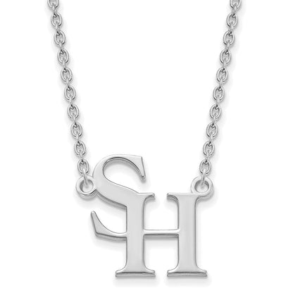 10K Weißgold Logoart Sam Houston State University Groß Anhänger 18 Zoll Halskette