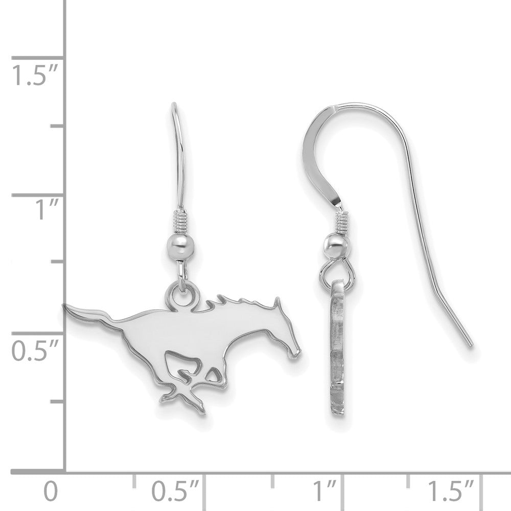 Sterlingsilber Rhodiniert Logoart Southern Methodist University Mustang Klein Hängend Draht Ohrringe