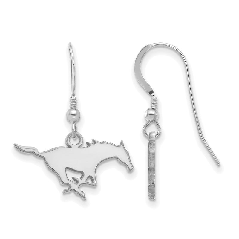 Sterlingsilber Rhodiniert Logoart Southern Methodist University Mustang Klein Hängend Draht Ohrringe