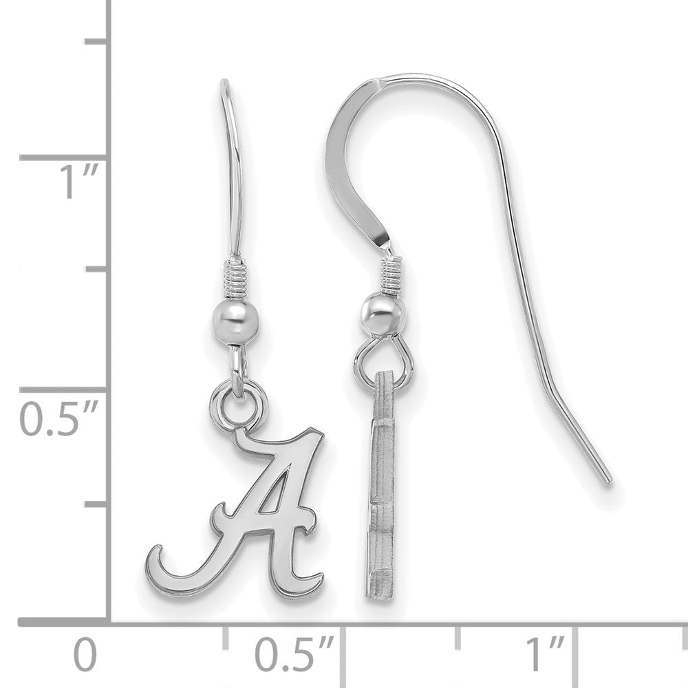Sterlingsilber Rhodiniert Logoart University Of Alabama Buchstabe A Extra Klein Hängend Draht Ohrringe