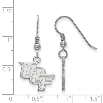 Sterlingsilber Rhodiniert Logoart University Of Central Florida U C F Klein Hängend Draht Ohrringe