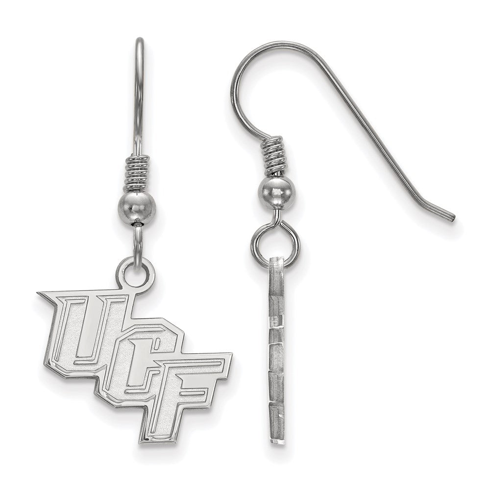 Sterlingsilber Rhodiniert Logoart University Of Central Florida U C F Klein Hängend Draht Ohrringe