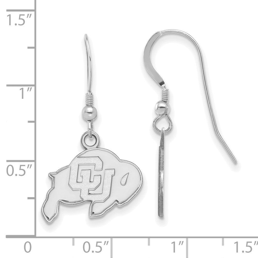 Sterlingsilber Rhodiniert Logoart University Of Colorado Buffalo Klein Hängend Draht Ohrringe