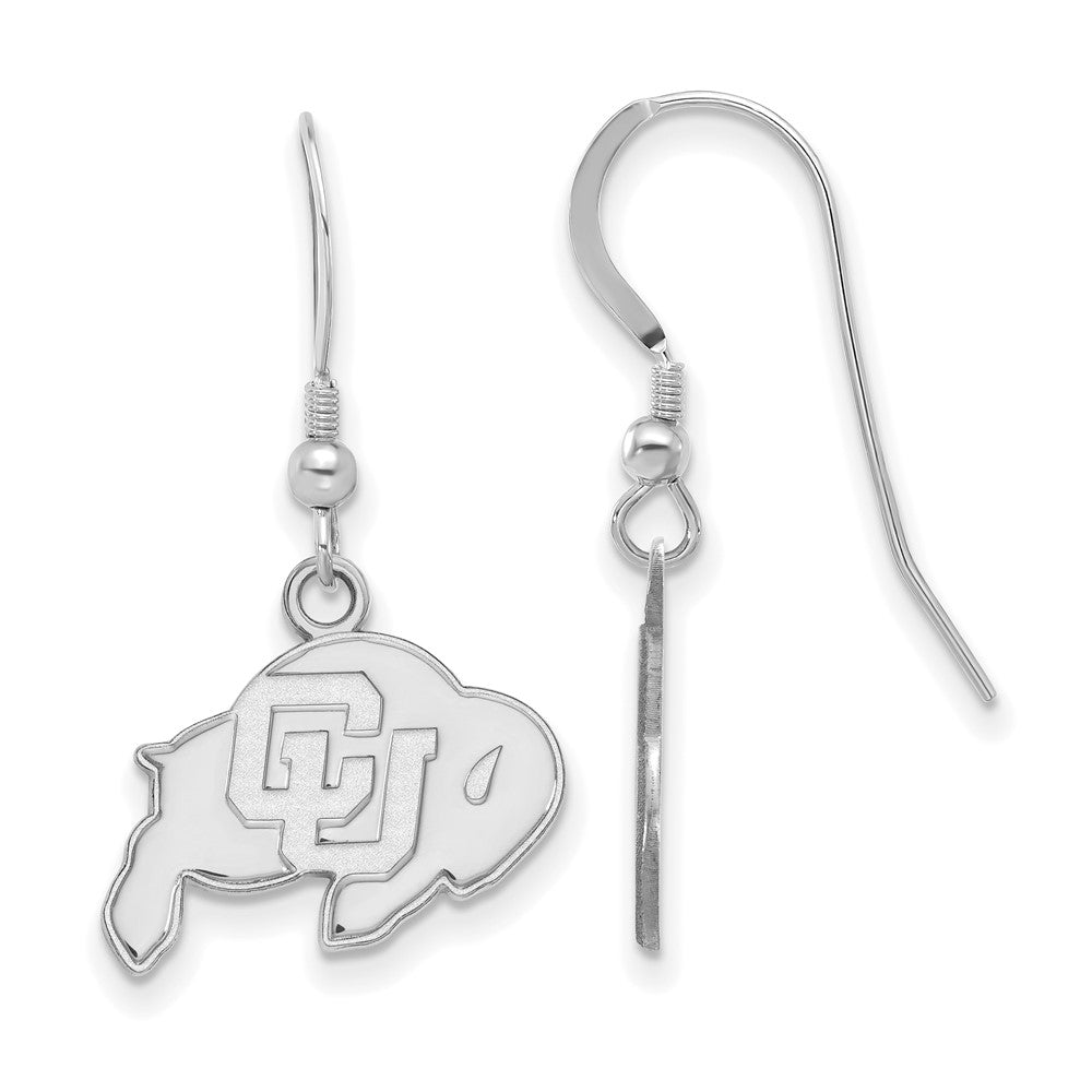 Sterlingsilber Rhodiniert Logoart University Of Colorado Buffalo Klein Hängend Draht Ohrringe