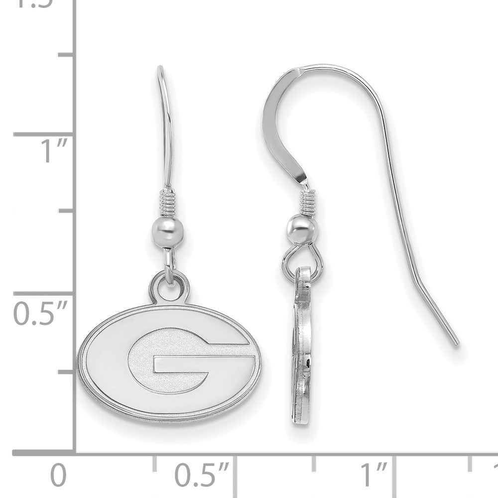 Sterlingsilber Rhodiniert Logoart University Of Georgia Buchstabe G Extra Klein Hängend Draht Ohrringe