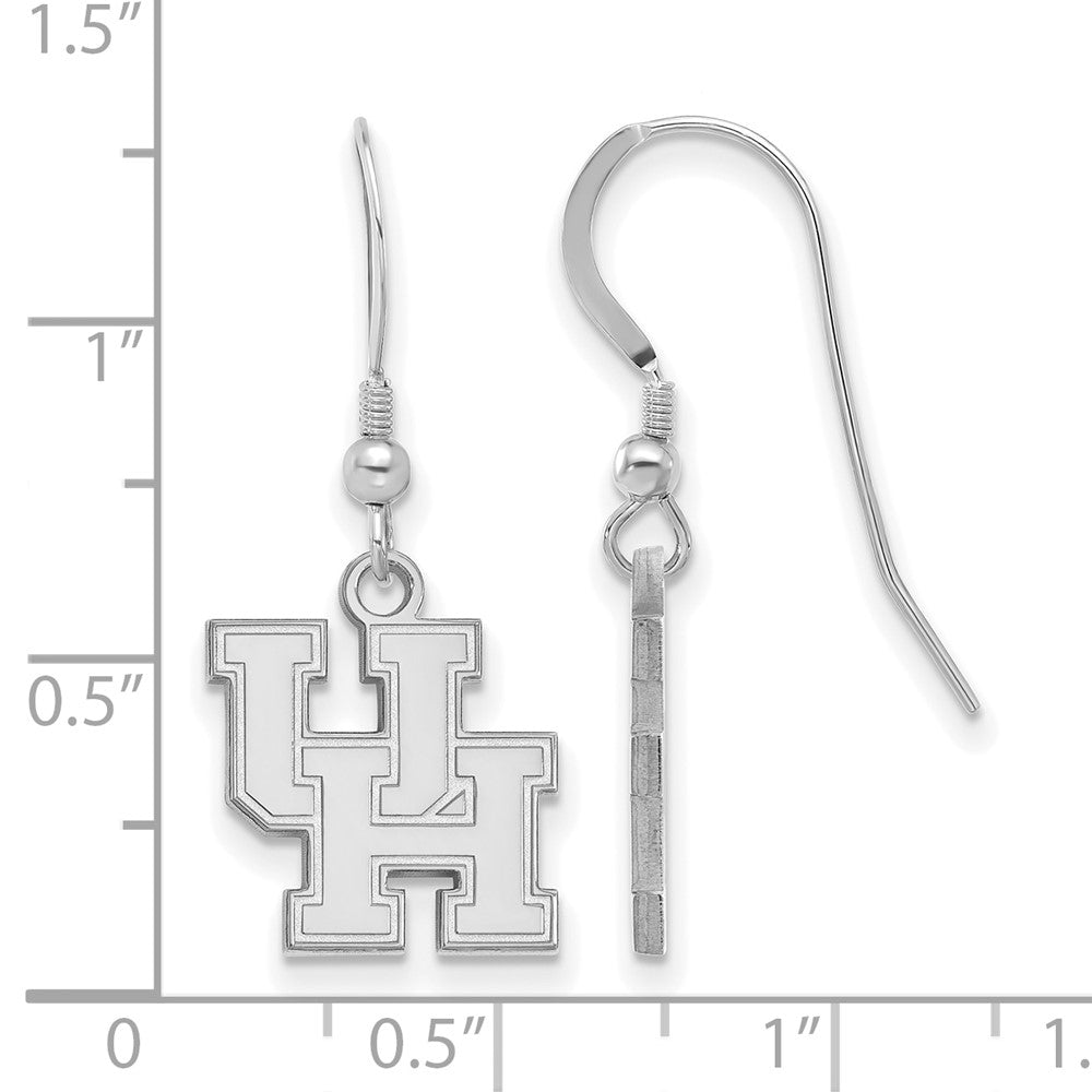 Sterlingsilber Rhodiniert Logoart University Of Houston U H Klein Hängend Draht Ohrringe