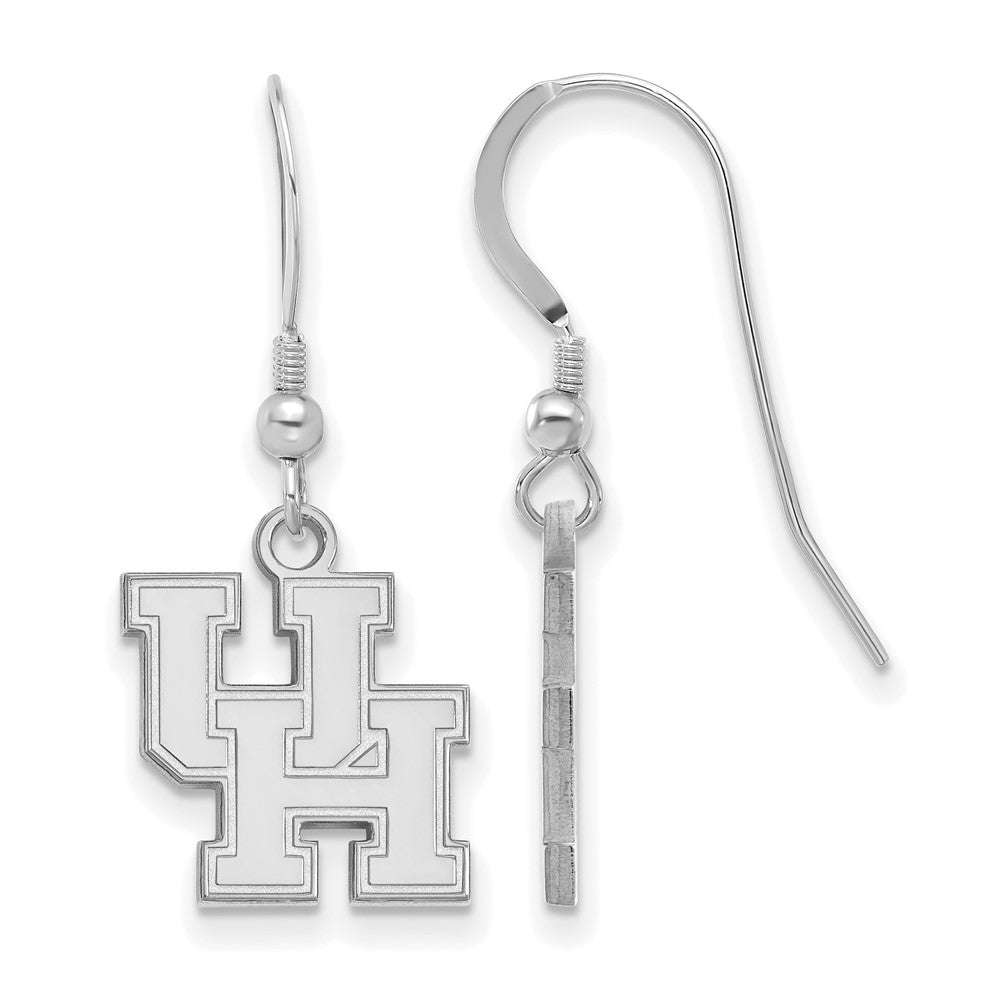 Sterlingsilber Rhodiniert Logoart University Of Houston U H Klein Hängend Draht Ohrringe