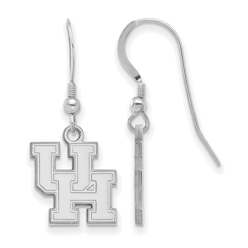 Sterlingsilber Rhodiniert Logoart University Of Houston U H Klein Hängend Draht Ohrringe