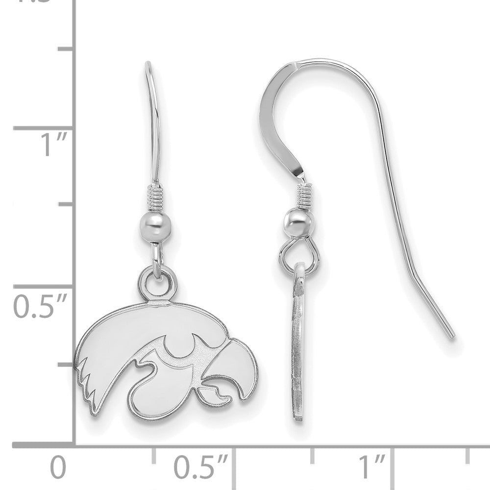 Sterlingsilber Rhodiniert Logoart University Of Iowa Hawk Extra Klein Hängend Draht Ohrringe